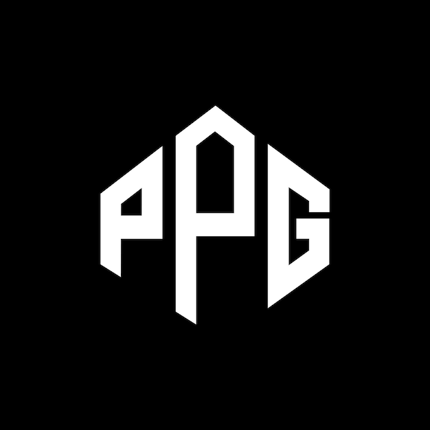 Diseño de logotipo de letra PPG con forma de polígono PPG diseño de logotipo en forma de póligono y cubo PPG hexágono modelo de logotipo vectorial colores blanco y negro PPG monograma logotipo de negocios y bienes raíces