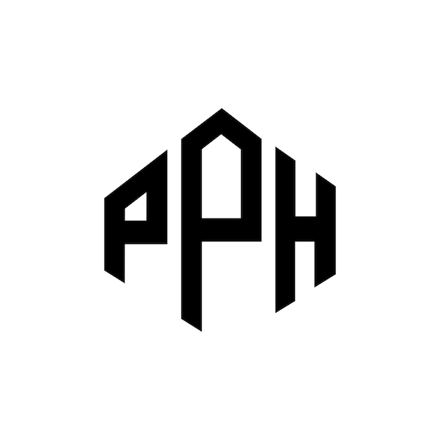 Vector diseño de logotipo de letra pph con forma de polígono pph poligono y forma de cubo diseño de logotipo pph hexágono patrón de logotipo vectorial colores blanco y negro pph monograma negocio y logotipo de bienes raíces