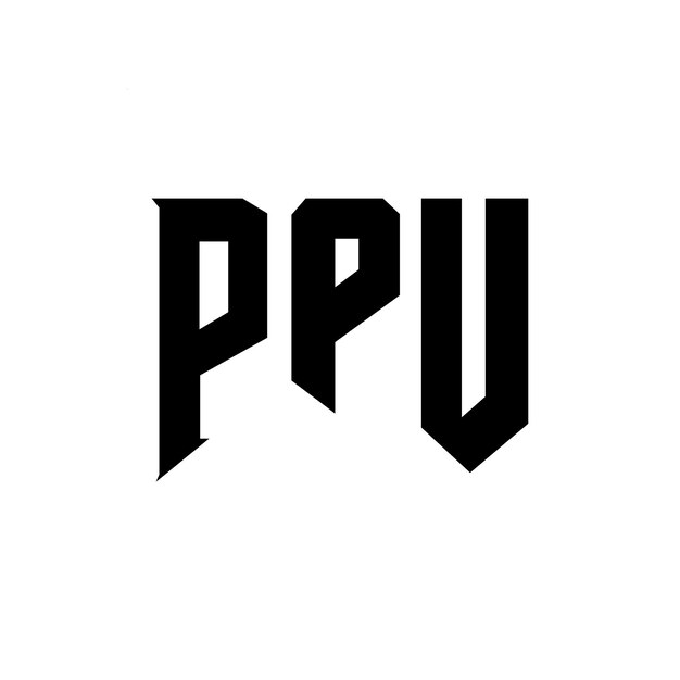 Diseño de logotipo de letra PPU para una empresa de tecnología Diseño del logotipo PPU combinación de colores blanco y negro Logotipo PPU Vector PPU Diseño del icono PPU Alfabeto PPU Tipografía diseño del logotipo