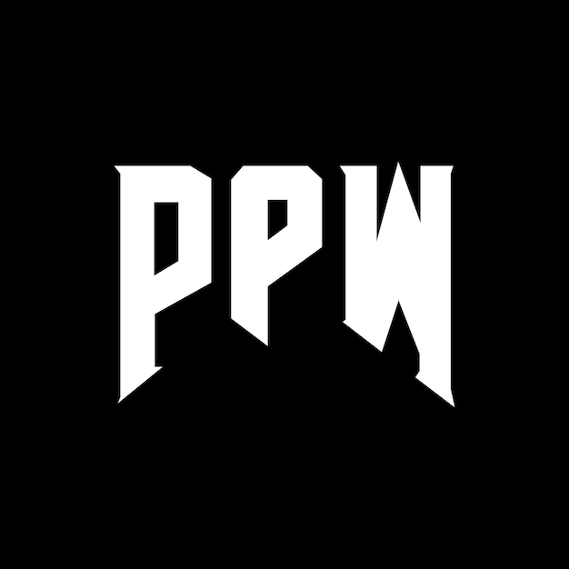 Diseño de logotipo de letra PPW para una empresa de tecnología Diseño del logotipo PPW combinación de colores blanco y negro Diseño del Logotipo PPW Vector Diseño del Icon PPW Alfabeto PPW Diseño del Logotype PPW