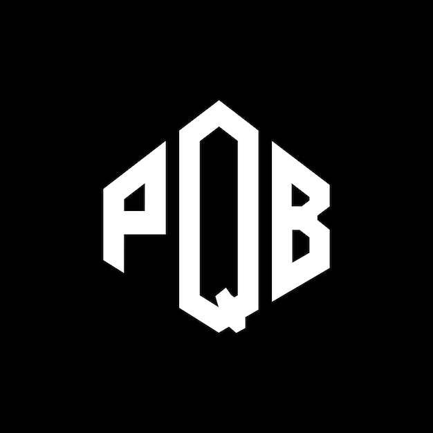 Diseño de logotipo de letra pqb con forma de polígono pqb poligono y forma de cubo diseño de logotipo pqb hexágono patrón de logotipo vectorial colores blanco y negro pqb monograma logotipo de negocios y bienes raíces
