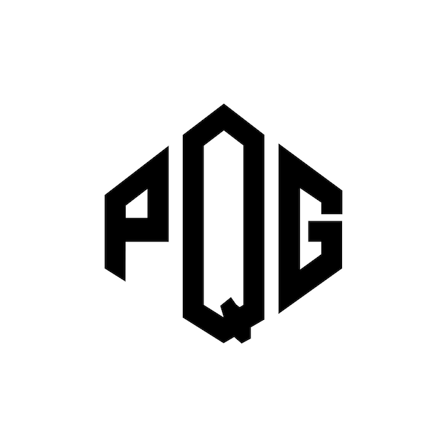 Diseño de logotipo de letra PQG con forma de polígono PQG poligono y forma de cubo diseño de logotipo PQG hexágono patrón de logotipo vectorial colores blanco y negro PQG monograma negocio y logotipo de bienes raíces