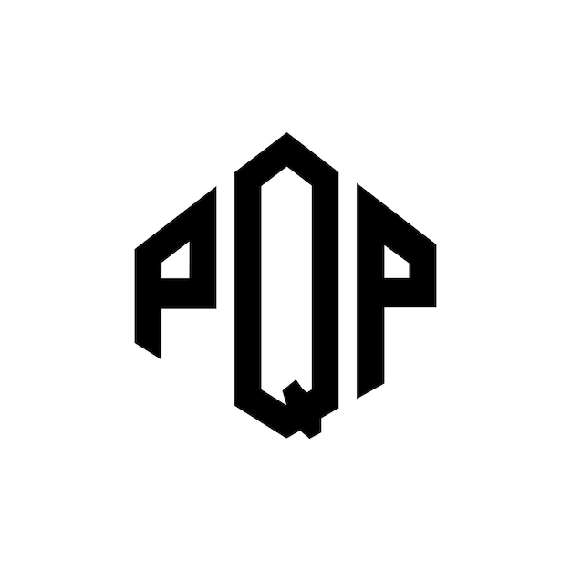 Diseño de logotipo de letra PQP con forma de polígono PQP poligono y forma de cubo diseño de logotipo PQP hexágono patrón de logotipo vectorial colores blanco y negro PQP monograma logotipo de negocios e inmobiliario