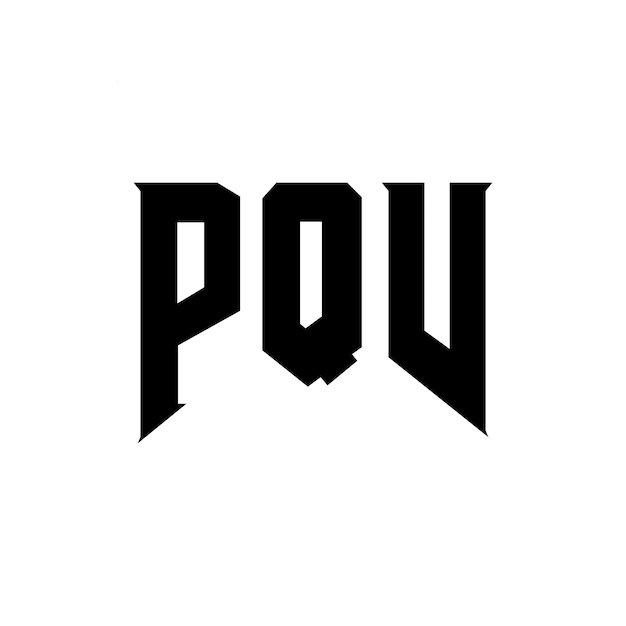 Diseño de logotipo de letra PQV para una empresa de tecnología Diseño del logotipo PQV combinación de colores blanco y negro Diseño del logó PQV vector PQV Diseño del icono PQV Alfabeto PQV Tipografía del logotipo