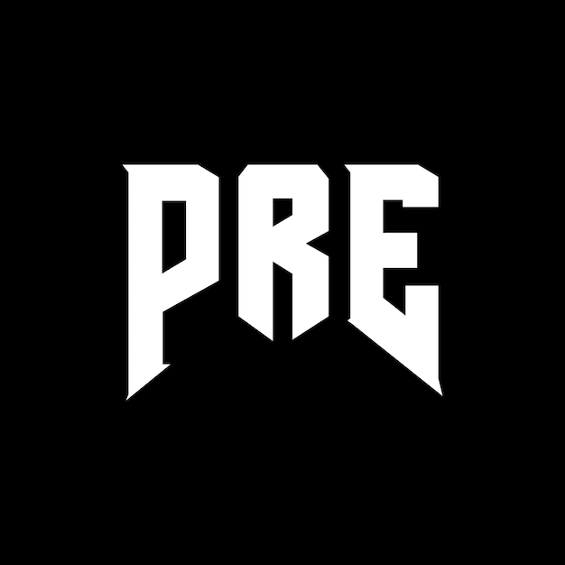 Diseño de logotipo de letra PRE para una empresa de tecnología Diseño del logotipo PRE combinación de colores blanco y negro PRE logo PRE vector PRE diseño PRE icono PRE alfabeto PRE tipografía diseño del logotipo