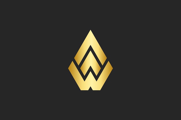 Diseño de logotipo de letra premium AW Monograma creativo lineal de lujo