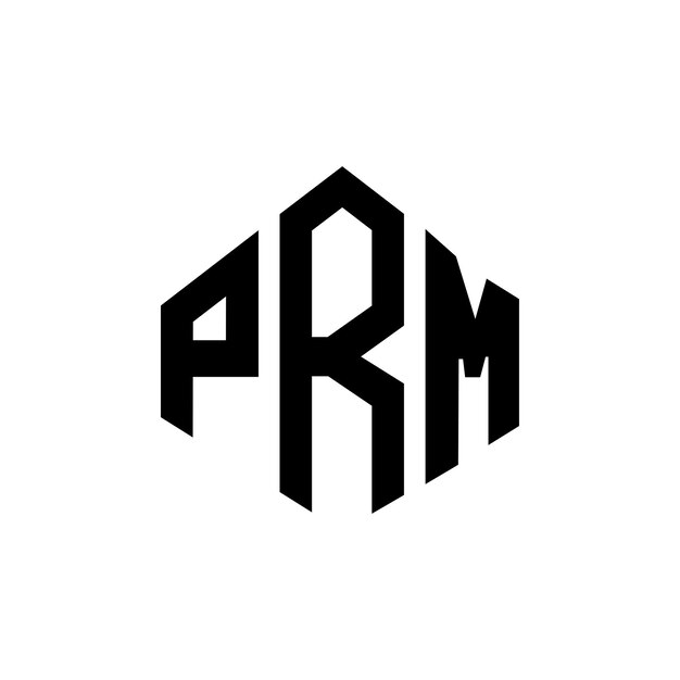 Diseño de logotipo de letra PRM con forma de polígono PRM polígono y forma de cubo diseño de logotipo PRM hexágono modelo de logotipo vectorial colores blanco y negro PRM monograma negocio y logotipo de bienes raíces