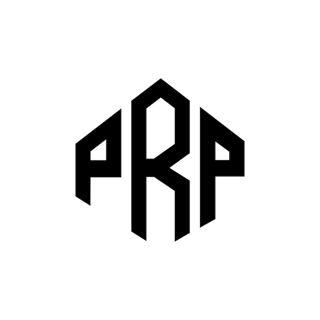 Vector diseño de logotipo de letra prp con forma de polígono prp polígono y forma de cubo diseño de logotipo prp hexágono modelo de logotipo vectorial colores blanco y negro prp monograma negocio y logotipo de bienes raíces