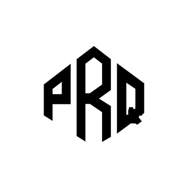 Diseño de logotipo de letra PRQ con forma de polígono PRQ polígono y forma de cubo diseño de logotipo PRQ hexágono patrón de logotipo vectorial colores blanco y negro PRQ monograma negocio y logotipo de bienes raíces
