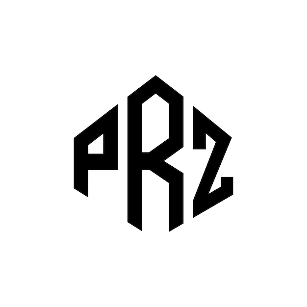 Diseño del logotipo de la letra PRZ con forma de polígono PRZ polígono y forma de cubo diseño del logotipo PRZ hexágono modelo de logotipo vectorial colores blanco y negro PRZ monograma negocio y logotipo de bienes raíces