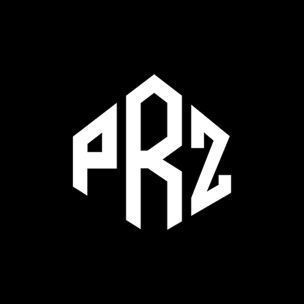 Diseño del logotipo de la letra PRZ con forma de polígono PRZ polígono y forma de cubo diseño del logotipo PRZ hexágono modelo de logotipo vectorial colores blanco y negro PRZ monograma negocio y logotipo de bienes raíces