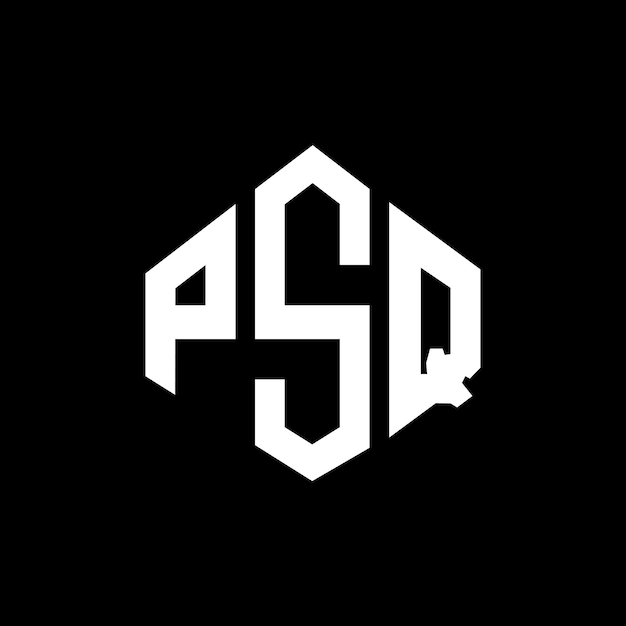 Diseño de logotipo de letra PSQ con forma de polígono PSQ polígono y forma de cubo diseño de logotipo PSQ hexágono patrón de logotipo vectorial colores blanco y negro PSQ monograma negocio y logotipo de bienes raíces