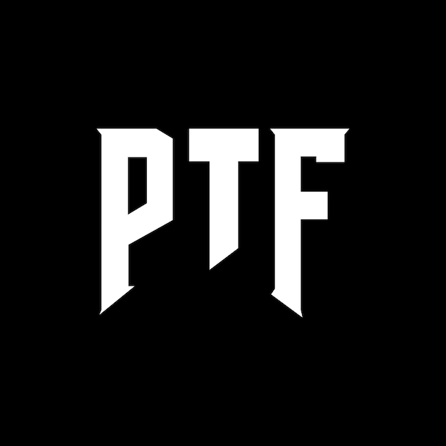 Diseño de logotipo de letra PTF para una empresa de tecnología Diseño del logotipo PTF combinación de colores blanco y negro Logotipo PTF vector PTF Diseño del icono PTF Alfabeto PTF tipografía