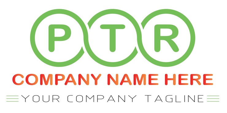 Vector diseño de logotipo de letra ptr