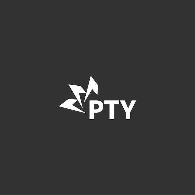 Diseño del logotipo de la letra PTY en fondo blanco Diseño creativo y moderno del logotipio de la carta PTY Diseño vectorial