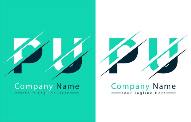 Diseño del logotipo de la letra PU Concepto Ilustración del logotipo vectorial