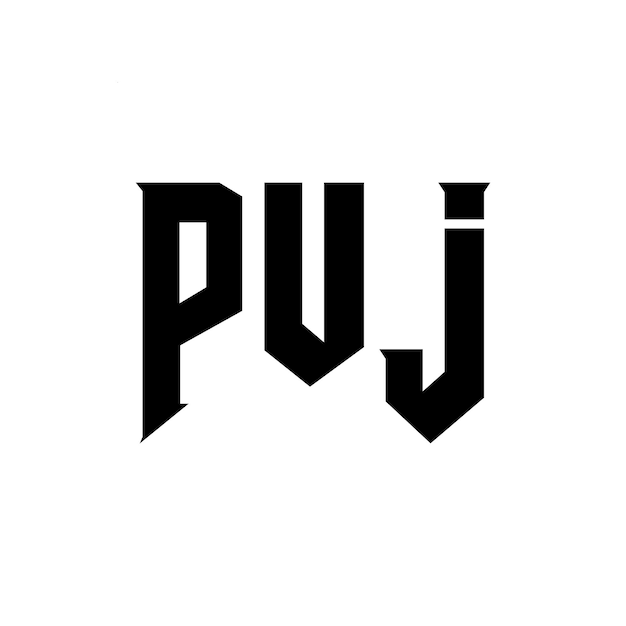 Diseño de logotipo de letra PUJ para una empresa de tecnología Diseño de Logotipo PUJ combinación de colores blanco y negro PUJ logotipo PUJ vector PUJ diseño PUJ icono PUJ alfabeto PUJ tipografía diseño de logotipo