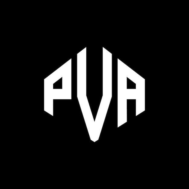 Vector diseño de logotipo de letra pva con forma de polígono pva polígono y forma de cubo diseño de logotipo pva hexágono patrón de logotipo vectorial colores blanco y negro pva monograma de negocios y logotipo de bienes raíces