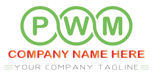 Diseño de logotipo de letra PWM