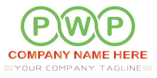 Diseño de logotipo de letra PWP