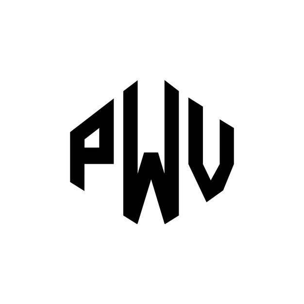 Diseño de logotipo de letra PWV con forma de polígono PWV polígono y forma de cubo diseño de logotipo PWV hexágono patrón de logotipo vectorial colores blanco y negro PWV monograma de negocios y logotipo de bienes raíces
