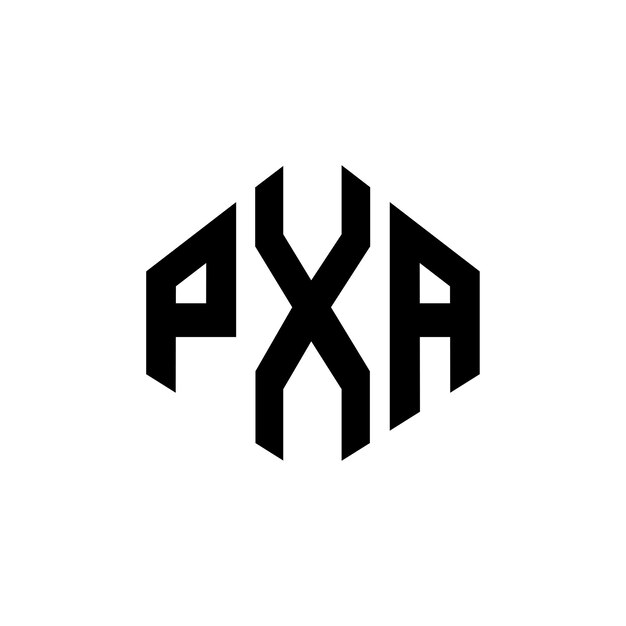 Diseño del logotipo de la letra PXA con forma de polígono PXA poligono y forma de cubo diseño del logotipo PXA hexágono modelo de logotipo vectorial colores blanco y negro PXA monograma negocio y logotipo de bienes raíces