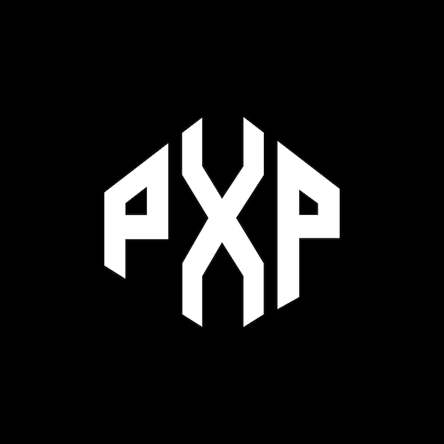 Diseño de logotipo de letra PXP con forma de polígono PXP poligono y forma de cubo diseño de logotipo PXP hexágono patrón de logotipo vectorial colores blanco y negro PXP monograma logotipo de negocios e inmobiliario