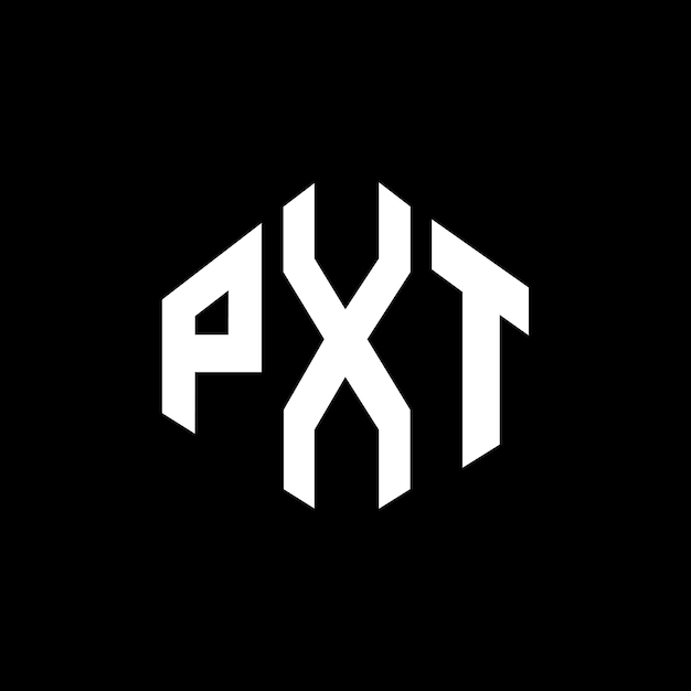 Diseño de logotipo de letra PXT con forma de polígono Diseño del logotipo de polígano PXT y forma de cubo PXT hexágono plantilla de logotipo vectorial colores blanco y negro PXT monograma logotipo de negocios e inmobiliario