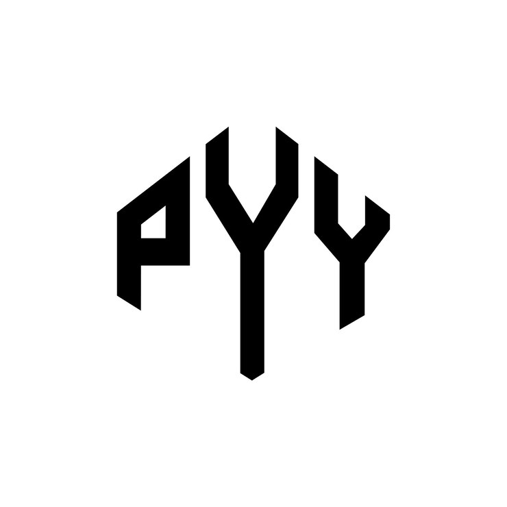 Vector diseño de logotipo de letra py con forma de polígono py polígono y forma de cubo diseño de logotipo py hexágono patrón de logotipo vectorial colores blanco y negro py monograma de negocios y logotipo de bienes raíces