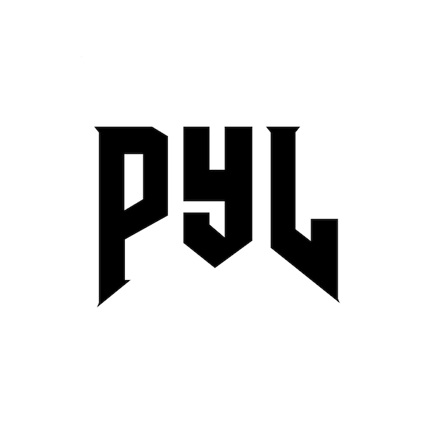 Diseño de logotipo de letra PYL para una empresa de tecnología Diseño del logotipo PYL combinación de colores blanco y negro Logotipo PYl vector PYL Diseño del icono PYL Alfabeto PYL Tipografía diseño del logotipo