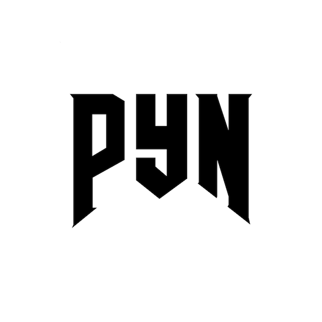 Diseño de logotipo de letra PYN para una empresa de tecnología Diseño del logotipo PYN combinación de colores blanco y negro Diseño del logó PYN Vector PYN Diseño del icono PYN Alfabeto PYN Tipografía del logotipo Diseño