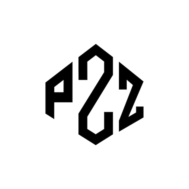 Diseño del logotipo de la letra PZ con forma de polígono PZ polígono y forma de cubo diseño del logotipo PZ hexágono modelo de logotipo vectorial colores blanco y negro PZ monograma logotipo de negocios e inmobiliario