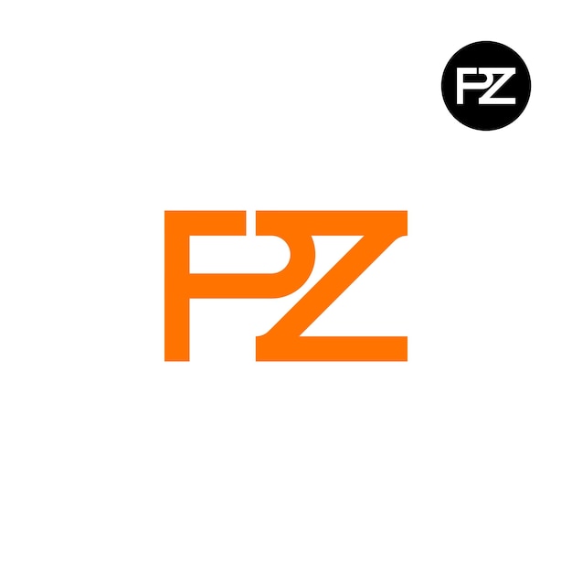 Diseño del logotipo de la letra PZ ZP Monograma