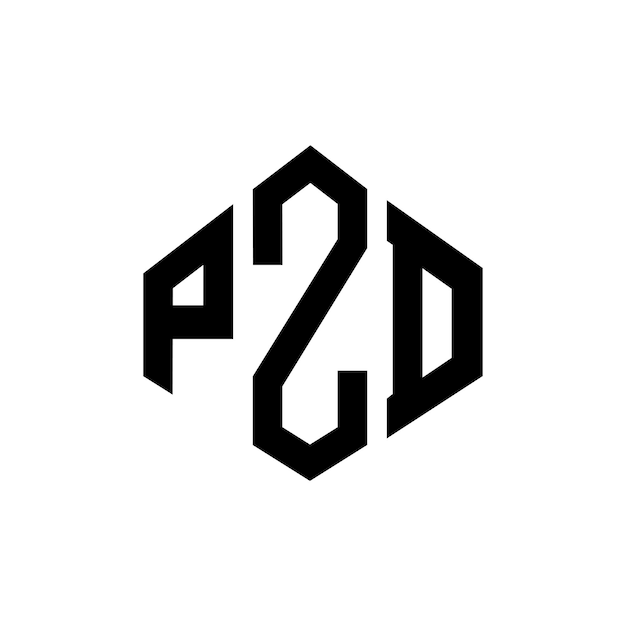 Diseño del logotipo de la letra PZD con forma de polígono PZD poligono y forma de cubo diseño del logotipo PZD hexágono modelo de logotipo vectorial colores blanco y negro PZD monograma negocio y logotipo de bienes raíces