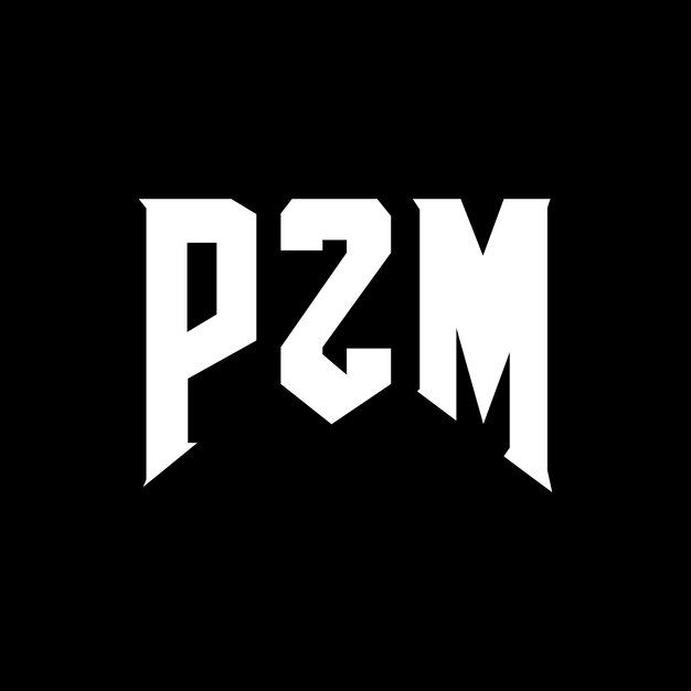 Diseño de logotipo de letra PZM para una empresa de tecnología Diseño del logotipo PZM combinación de colores blanco y negro PZM diseño del logotipo vector PZM PZM icono PZM alfabeto PZM tipografía