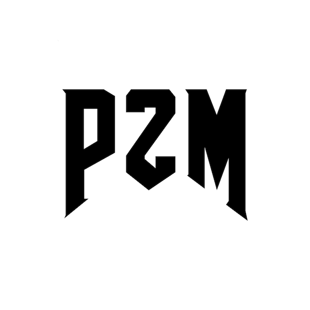 Diseño de logotipo de letra PZM para una empresa de tecnología Diseño del logotipo PZM combinación de colores blanco y negro PZM diseño del logotipo vector PZM PZM icono PZM alfabeto PZM tipografía
