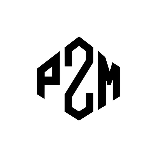 Diseño del logotipo de la letra PZM con forma de polígono PZM polígono y forma de cubo diseño del logotipo PZM hexágono modelo de logotipo vectorial colores blanco y negro PZM monograma logotipo de negocios e inmobiliario
