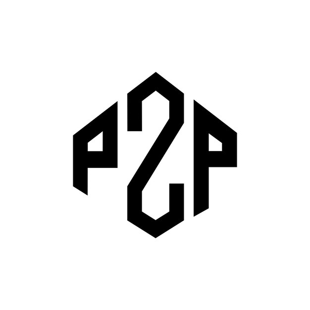 Diseño del logotipo de la letra PZP con forma de polígono PZP poligono y forma de cubo diseño del logotipo PZP hexágono modelo de logotipo vectorial colores blanco y negro PZP monograma logotipo de negocios e inmobiliario