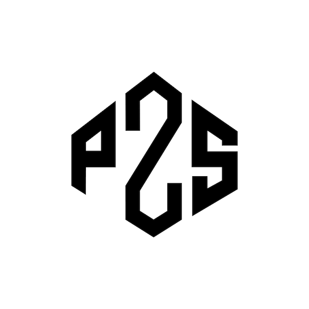 Diseño del logotipo de la letra PZS con forma de polígono PZS poligono y forma de cubo diseño del logotipo PZS hexágono modelo de logotipo vectorial colores blanco y negro PZS monograma logotipo de negocios e inmobiliario
