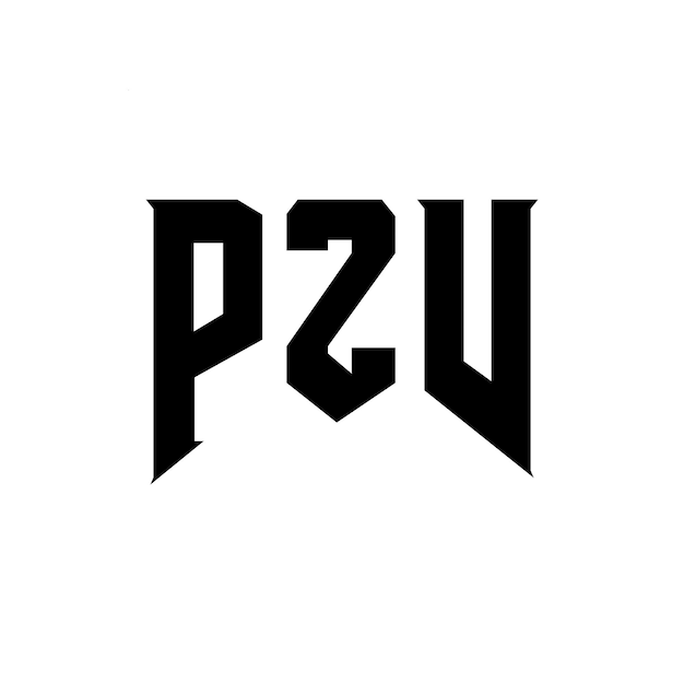 Diseño de logotipo de letra PZV para una empresa de tecnología Diseño del logotipo PZV combinación de colores blanco y negro Logotipo PZW vector PZV diseño Icono PZV alfabeto PZV tipografía Diseño del Logotipo