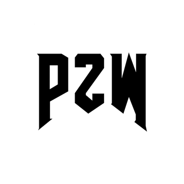 Diseño de logotipo de letra PZW para la empresa de tecnología Diseño de Logotipo PZW combinación de colores blanco y negro PZW PZW vector PZW diseño PZW icono PZW alfabeto PZW tipografía diseño de logotipo
