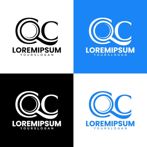 diseño del logotipo de la letra Q C