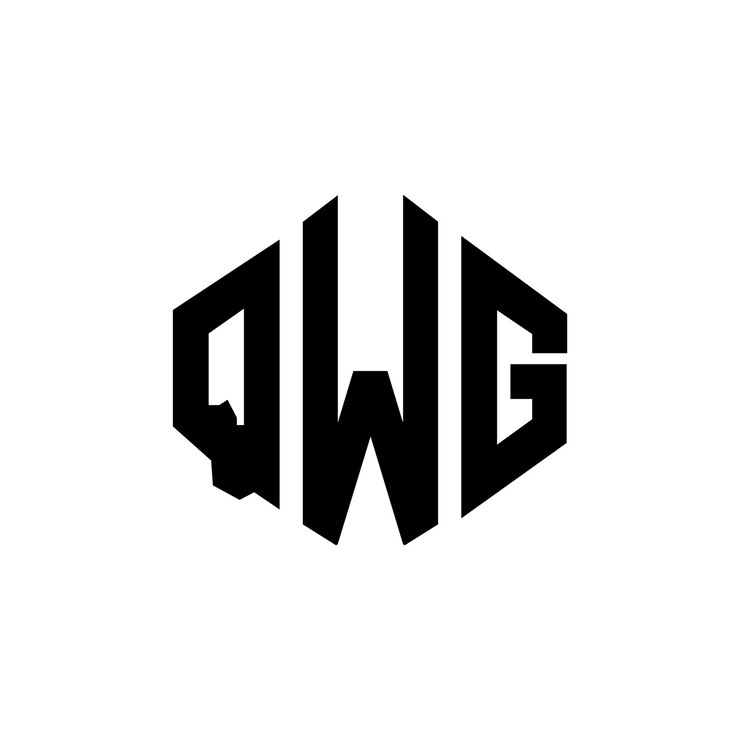 Vector diseño de logotipo de letra q con forma de polígono qwg polígono y forma de cubo diseño de logotipo qwg hexágono patrón de logotipo vectorial colores blanco y negro qwg monograma logotipo de negocios e inmobiliario