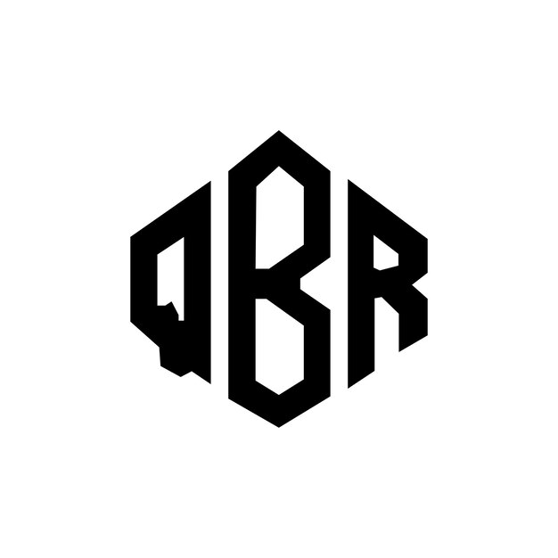 Diseño de logotipo de letra QBR con forma de polígono QBR polígono y forma de cubo diseño de logotipo QBR hexágono patrón de logotipo vectorial colores blanco y negro QBR monograma logotipo de negocios e inmobiliario