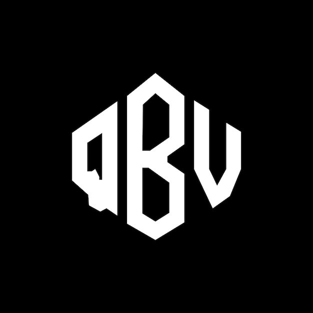 Vector diseño del logotipo de la letra qbv con forma de polígono qbv polígono y forma de cubo diseño del logotipo del vector hexágono qbv plantilla del logotipo colores blanco y negro qbv monograma logotipo de negocios e inmobiliario