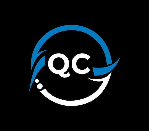 Diseño de logotipo de letra QC con forma de círculo Diseño de logotipo de círculo QC y forma de cubo Busin de monograma QC