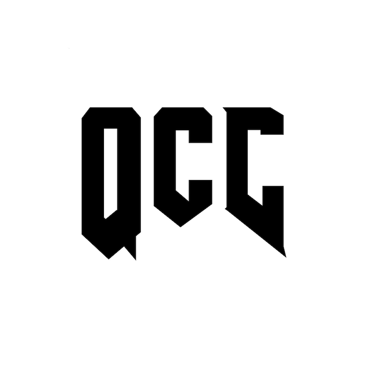 Vector diseño de logotipo de letra qcc para una empresa de tecnología diseño de diseño de logotipo qcc combinación de colores blanco y negro diseño vectorial de qcc icono qcc alfabeto qcc tipo de logotipo