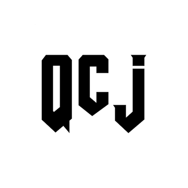 Diseño de logotipo de letra QCJ para una empresa de tecnología Diseño del logotipo QCJ combinación de colores blanco y negro Logotipo QCJ Vector QCJ Diseño del icono QCJ Alfabeto QCJ Tipografía diseño del logotipo