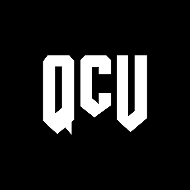 Diseño de logotipo de letra QCU para una empresa de tecnología Diseño del logotipo QCU combinación de colores blanco y negro Logotipo QCU vector QCU diseño Icono QCU alfabeto QCU tipografía diseño del logotipo
