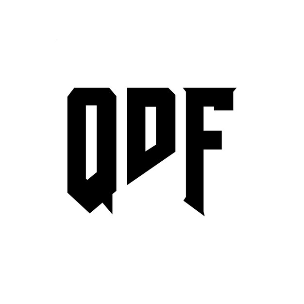 Diseño de logotipo de letra QDF para una empresa de tecnología Diseño del logotipo QDF combinación de colores blanco y negro Logotipo QDF Vector Diseño QDF Icono QDF Alfabeto QDF Tipo de diseño del logotipo